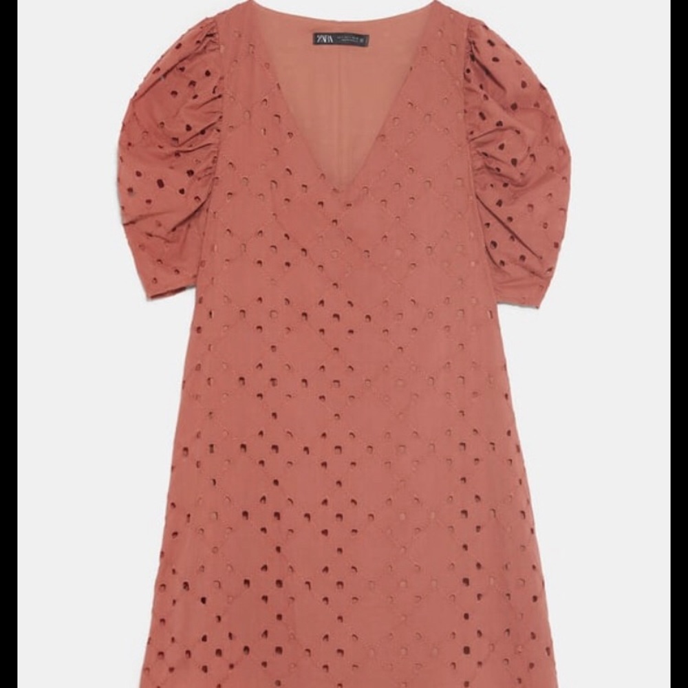 Zara Embroidered Eyelet Dress size M